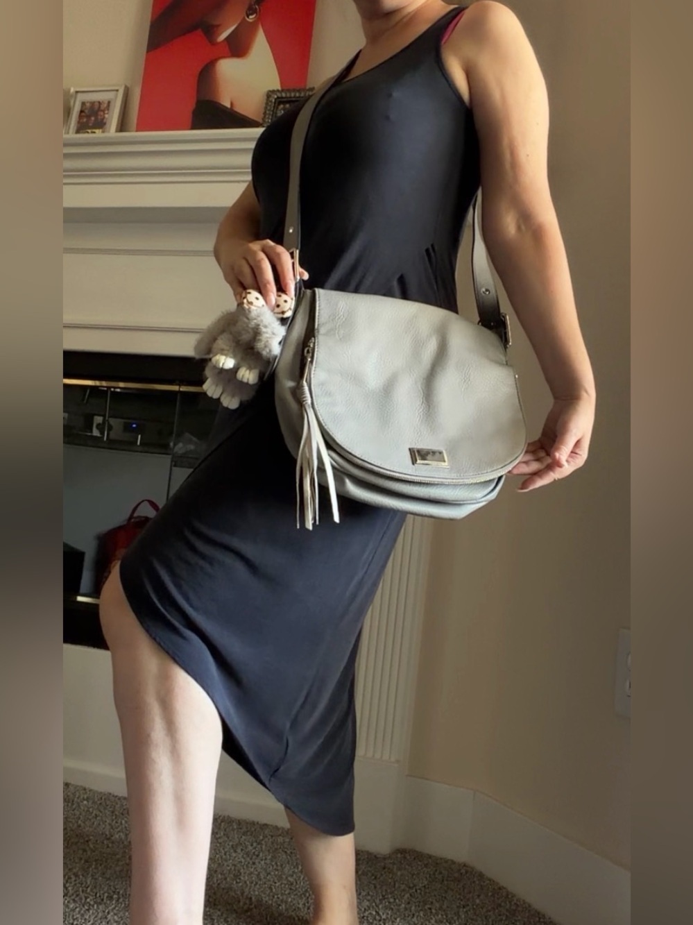 Juicy Couture vegan leather Rosa saddle bag/Crossbody adjustable strap, 10”x11”